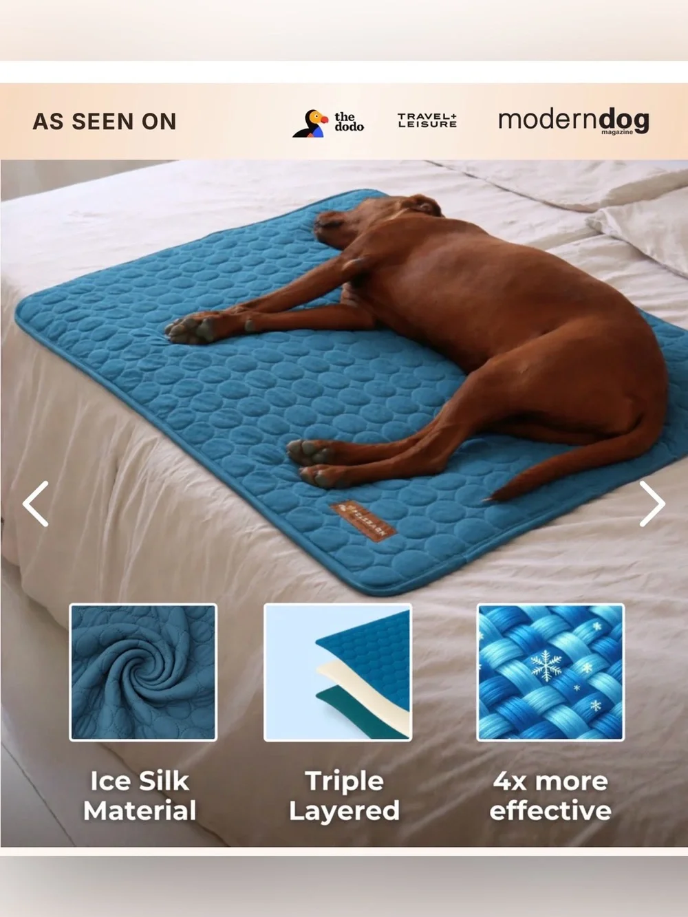 NWOT Pelsbarn Blue Cooling Dog Mat - Size Small